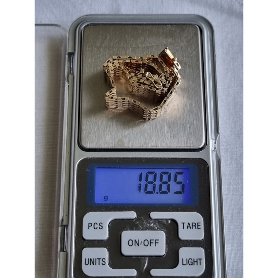 Mursteins armbånd i 585, 14 karat gult gull, nytt og ubrukt, 9 rekker, 18,8 gram