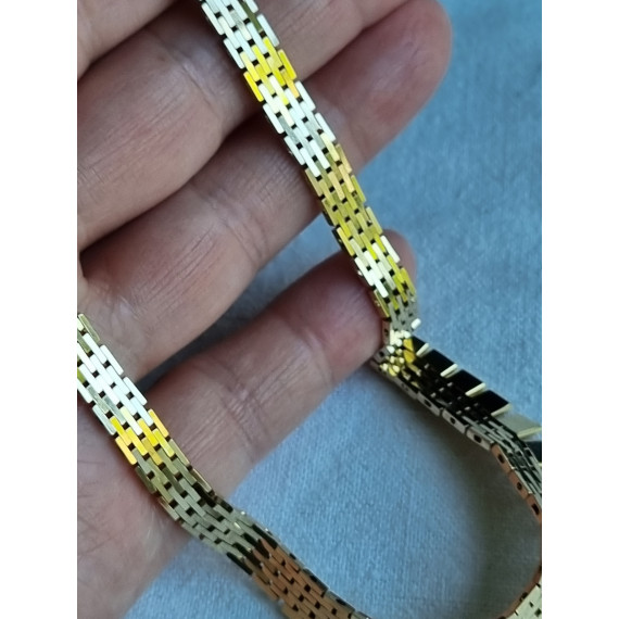 Mursteins halskjede i 585, 14 karat gult gull, ca 41,5 cm lukket, antatt ubrukt, 29,4 gram