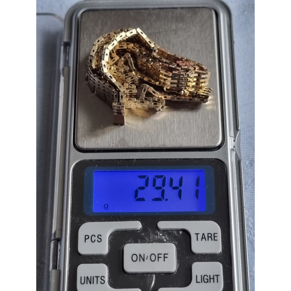 Mursteins halskjede i 585, 14 karat gult gull, ca 41,5 cm lukket, antatt ubrukt, 29,4 gram