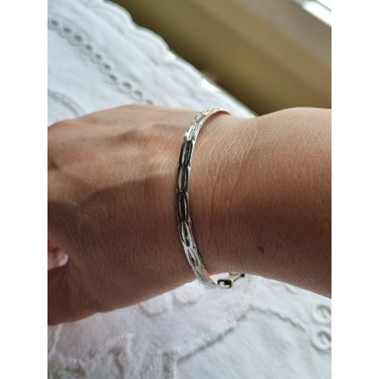 Enkelt armbånd, justerbar armring i 925 sølv