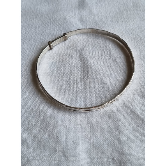 Enkelt armbånd, justerbar armring i 925 sølv