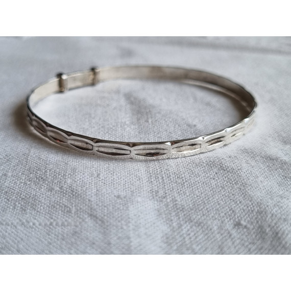 Enkelt armbånd, justerbar armring i 925 sølv