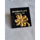 Ubrukt vintage Corocraft clutch pin, liten smykke brosje, pin, forgylt blomst m sten