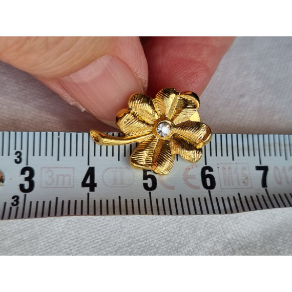 Ubrukt vintage Corocraft clutch pin, liten smykke brosje, pin, forgylt blomst m sten
