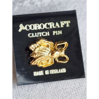 Ubrukt vintage Corocraft clutch pin, liten smykke brosje, pin, forgylt herlig bille