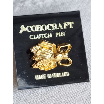 Ubrukt vintage Corocraft clutch pin, liten smykke brosje, pin, forgylt herlig bille