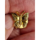 Ubrukt vintage Corocraft clutch pin, liten smykke brosje, pin, forgylt sommerfugl med detaljer i vingene