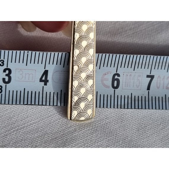 Slipsnål med forgylt og dekorert pynte-plate