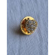 Ubrukt vintage selskaps pin, liten smykke brosje, pin, forgylt hjerte med steiner
