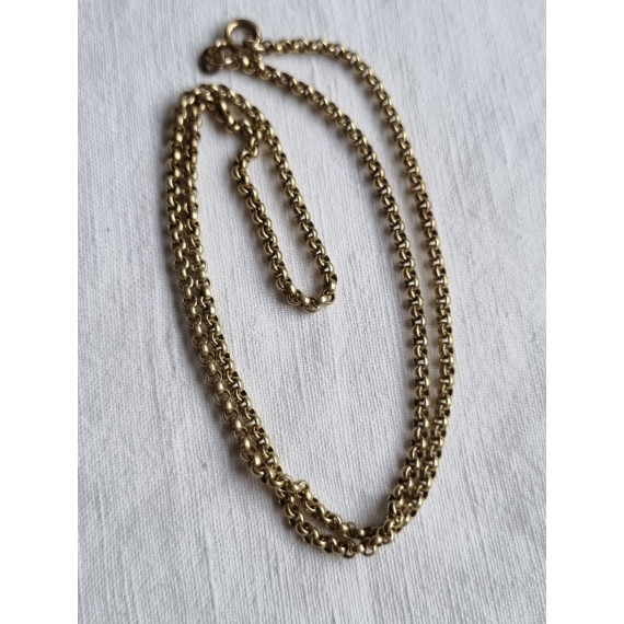 Nydelig ertekjede, halskjede, i forgylt 925 sølv, ca 45 cm, 2,5 mm bredt