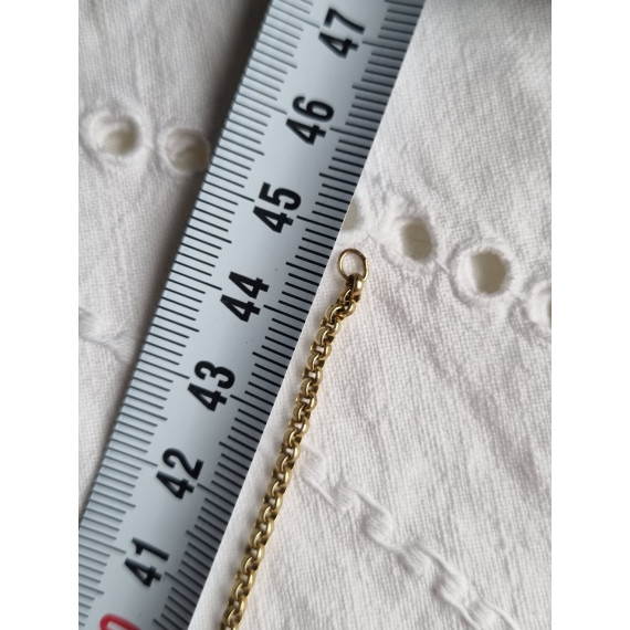 Nydelig ertekjede, halskjede, i forgylt 925 sølv, ca 45 cm, 2,5 mm bredt