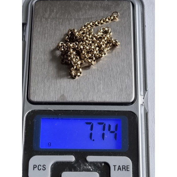 Nydelig ertekjede, halskjede, i forgylt 925 sølv, ca 45 cm, 2,5 mm bredt