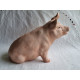 Herlig, mellomstor porselens figur, en sittende gris