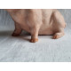 Herlig, mellomstor porselens figur, en sittende gris