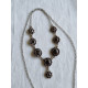 Nydelig hals collier smykke i 925 S, med granater, ca 46,5 cm, eller 44,5 cm langt