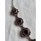 Nydelig hals collier smykke i 925 S, med granater, ca 46,5 cm, eller 44,5 cm langt