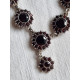 Nydelig hals collier smykke i 925 S, med granater, ca 46,5 cm, eller 44,5 cm langt