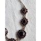 Nydelig hals collier smykke i 925 S, med granater, ca 46,5 cm, eller 44,5 cm langt