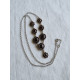 Nydelig hals collier smykke i 925 S, med granater, ca 46,5 cm, eller 44,5 cm langt