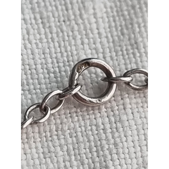 Nydelig hals collier smykke i 925 S, med granater, ca 46,5 cm, eller 44,5 cm langt