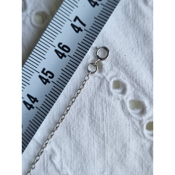 Nydelig hals collier smykke i 925 S, med granater, ca 46,5 cm, eller 44,5 cm langt