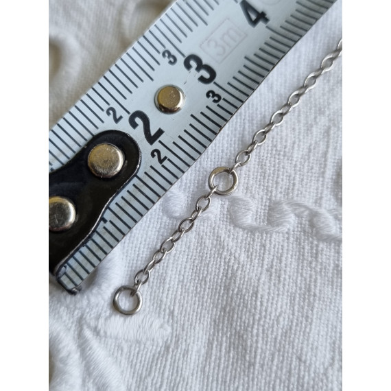 Nydelig hals collier smykke i 925 S, med granater, ca 46,5 cm, eller 44,5 cm langt