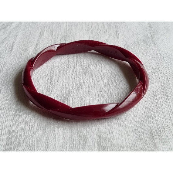 Ubrukt armbånd fra 1980 til 1990-tallet, burgunder, med vri form