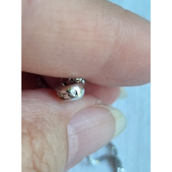 Anheng, klassisk diamant imitasjon, krystall i 925 S med kjede ca 41 cm langt