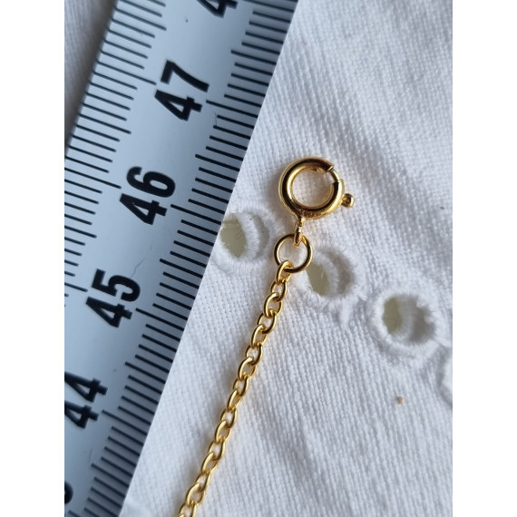 Nytt, ubrukt, forgylt og lekkert lenket halskjede, anhengslenke, ca 47 cm langt, 2 mm bredt