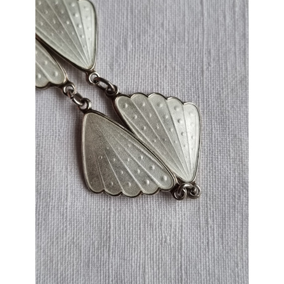 Sølv emalje smykke, halskjede, hals collier i 925S, OXO, Hans Christian Østrem