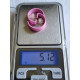 Pastell cerise vakre, brede halv-creoler, med gode gummi stoppere