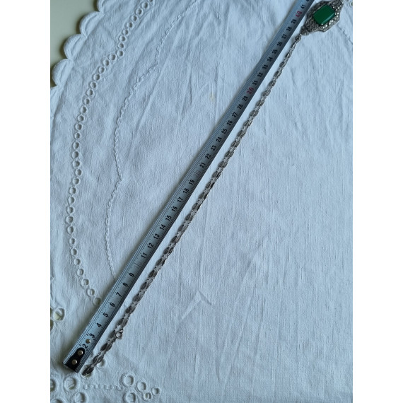 Friskt og lekkert sølv filigran smykke, med agat stein og grovt kjede på ca 75 cm langt