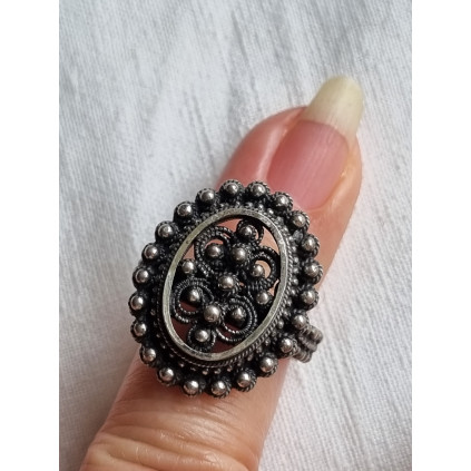 Helt særegen steampunk ring i 925 sølv, fra Design Knut P, strl 53,5