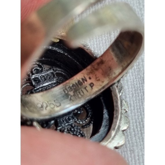 Helt særegen steampunk ring i 925 sølv, fra Design Knut P, strl 53,5