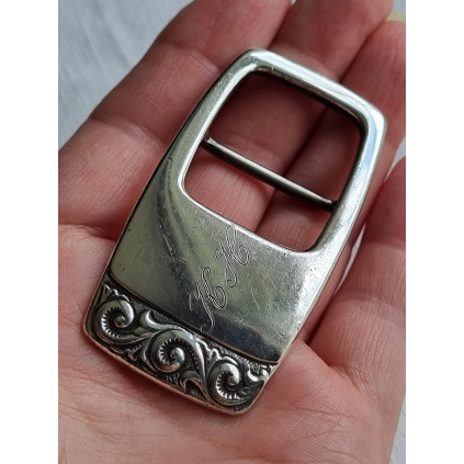 Spesiell og solid beltespenne i sølv, fra Mylius, en hilsen fra barna 1993