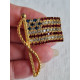 Rhinestone, nydelig smykkenål, selskapsnål med vakre strass steiner, Am flagg