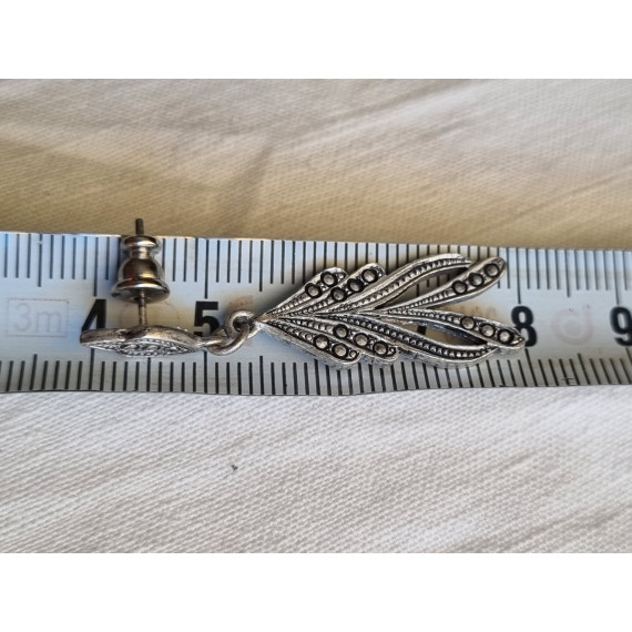 Vintage oksiderte par øredobber med imiterte markasitter