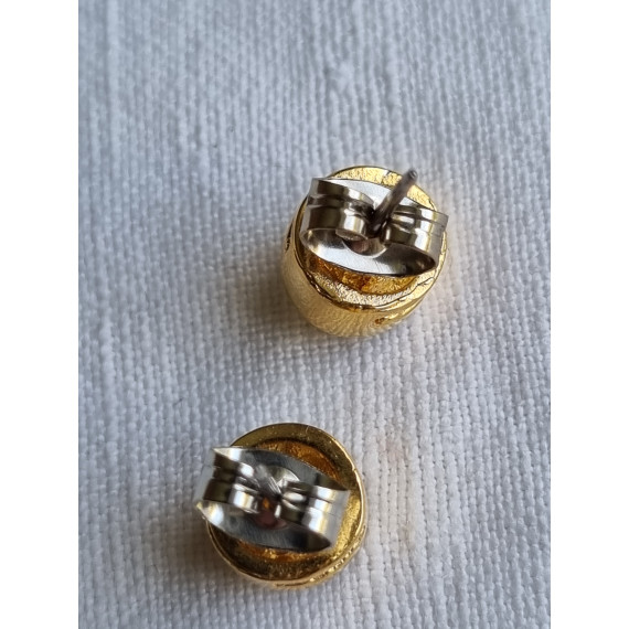 Nydelig par øredobber, gullfarget med imitert diamant