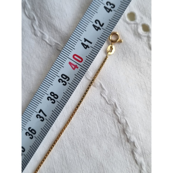 Flott Veneziansk halskjede i 585, 14k gult gull, ca 42 cm, 1,25 mm bredt, 4,38 gram