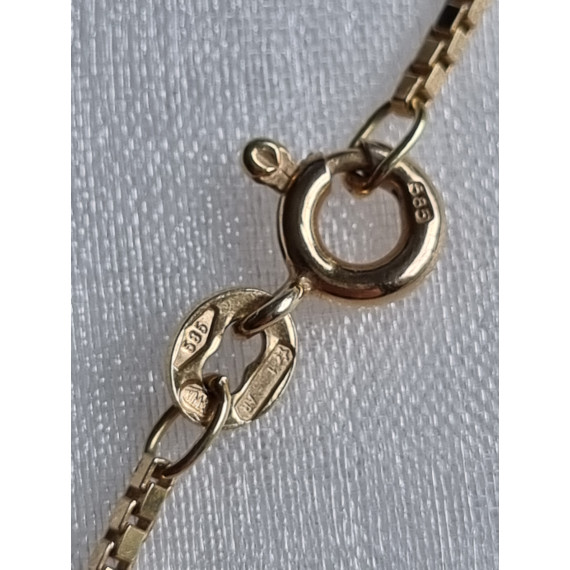 Flott Veneziansk halskjede i 585, 14k gult gull, ca 42 cm, 1,25 mm bredt, 4,38 gram