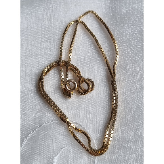 Flott Veneziansk halskjede i 585, 14k gult gull, ca 42 cm, 1,25 mm bredt, 4,38 gram