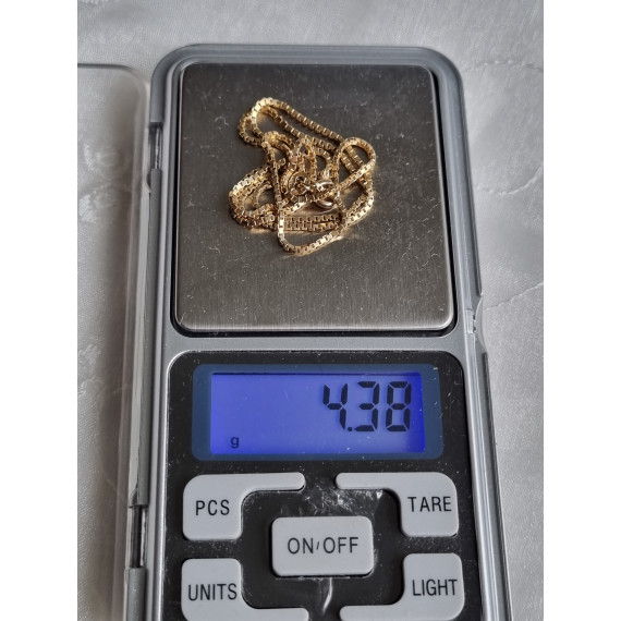 Flott Veneziansk halskjede i 585, 14k gult gull, ca 42 cm, 1,25 mm bred, 4,38 gram