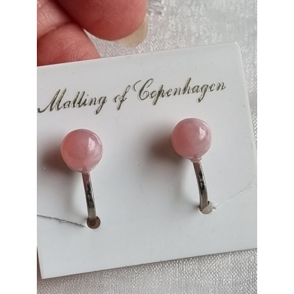 Herlig par runde, rosa øreklips, ubrukt rosa kule ørepynt