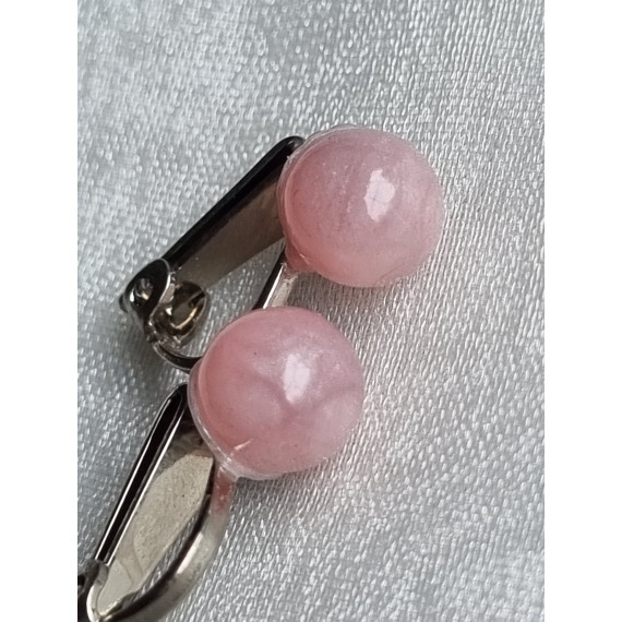 Herlig par runde, rosa øreklips, ubrukt rosa kule ørepynt