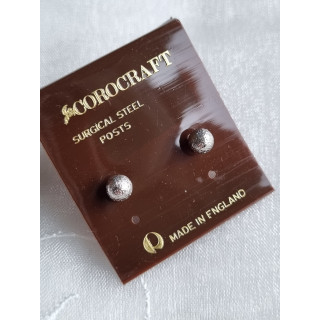 Vintage Corocraft øredobber, ubrukte små sølvfargede kuler