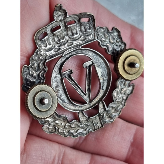 Forsvarets beret, luemerke OV, forsølvet, Ustemplet