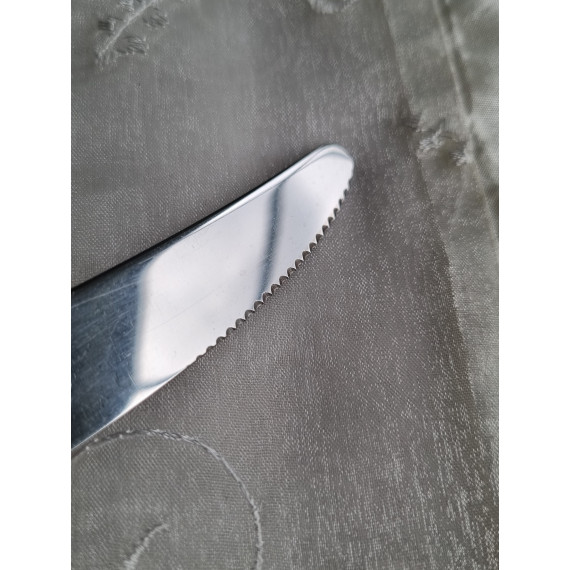 Rådhus med vifte, kniv med kort skaft, L 20,2 cm og riller, i 925S fra David Andersen