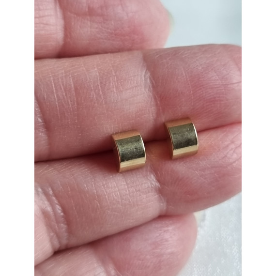 Vintage Corocraft øredobber, ubrukt gullfargede halve sylindere