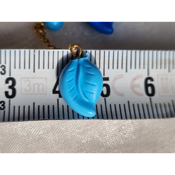 Fantastisk morsomt par øredobber blå blader og gummi stoppere