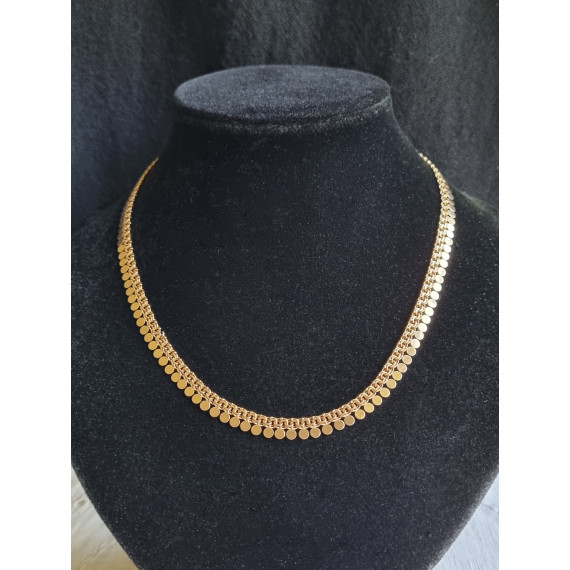 Fantastisk gult gull collier, hals smykke, Bismark i 18k, ca 45 cm, 21,3 gram